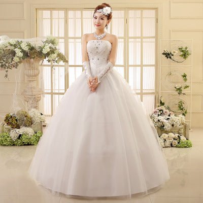 Strapless Lace Wedding Dress with Adjustable Back - Luzilly Bridal & Apparel