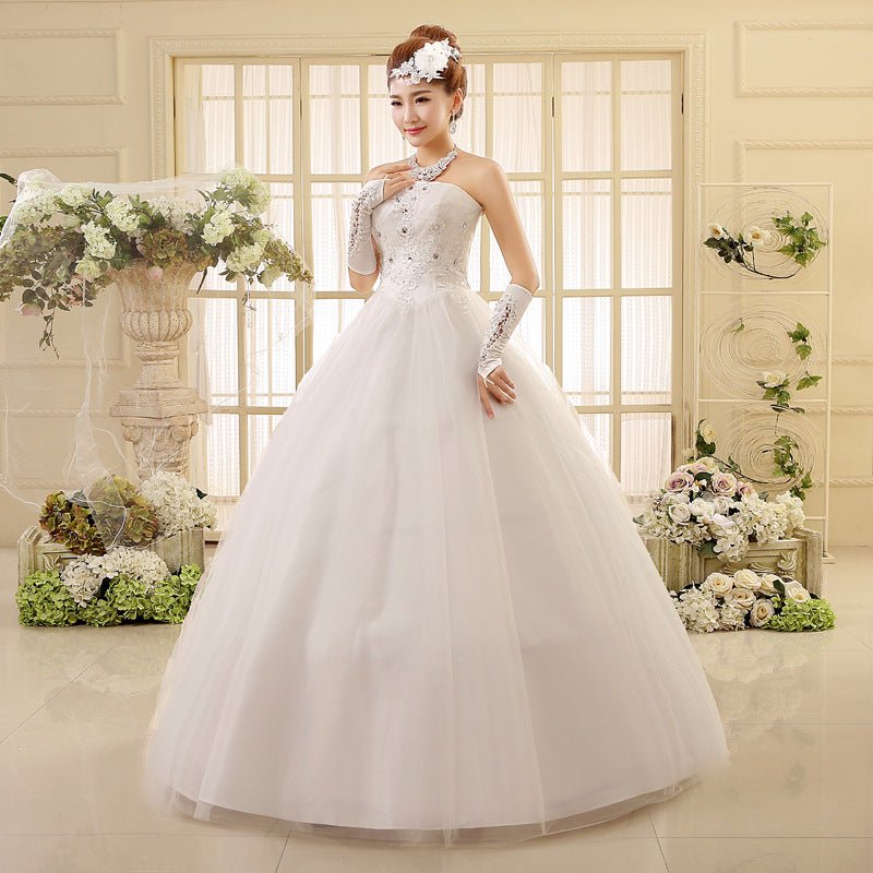 Strapless Lace Wedding Dress with Adjustable Back - Luzilly Bridal & Apparel