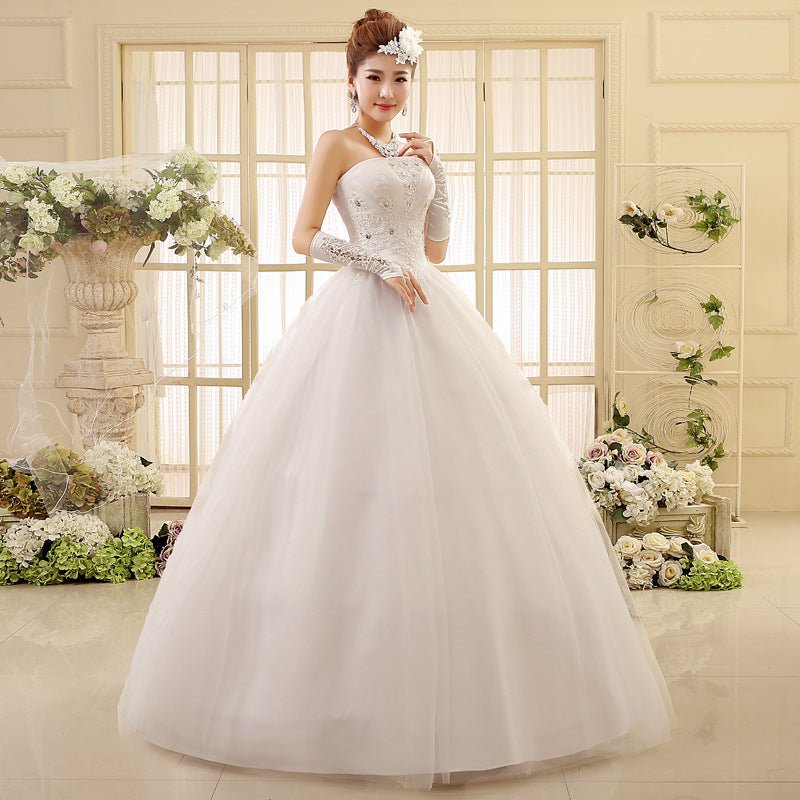 Strapless Lace Wedding Dress with Adjustable Back - Luzilly Bridal & Apparel