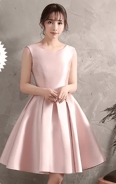 Strapless Satin A-Line Short Bridesmaid Dress with Bow Sash - Luzilly Bridal & Apparel