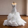 Strapless Sequin Lace Mermaid Wedding Gown - Luzilly Bridal & Apparel