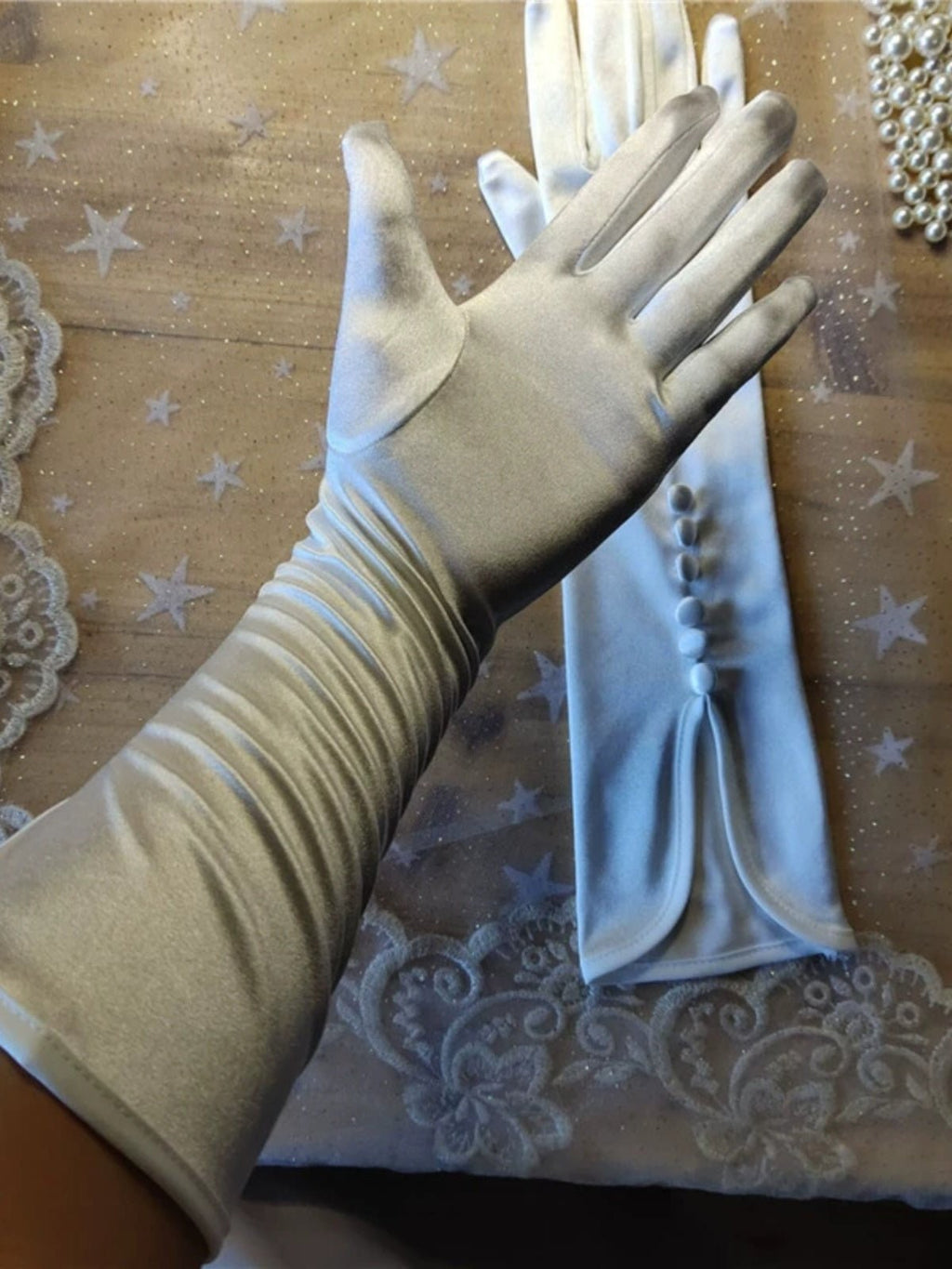 Studio Photographer's Wedding Dress Satin Gloves - Luzilly Bridal & Apparel