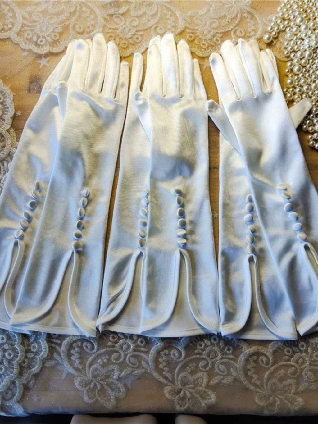 Studio Photographer's Wedding Dress Satin Gloves - Luzilly Bridal & Apparel