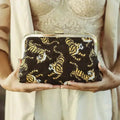 Sumatran Tiger Hand-Beaded Clutch, Black - Luzilly Bridal & Apparel