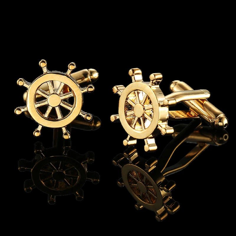 Summer new high quality brass plated 18K Gold luxury gold Cufflinks classic style fashion men's French shirt cufflink man gift - Luzilly Bridal & Apparel