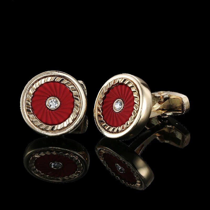 Summer new high quality brass plated 18K Gold luxury gold Cufflinks classic style fashion men's French shirt cufflink man gift - Luzilly Bridal & Apparel