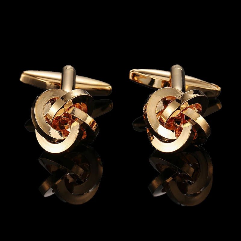 Summer new high quality brass plated 18K Gold luxury gold Cufflinks classic style fashion men's French shirt cufflink man gift - Luzilly Bridal & Apparel