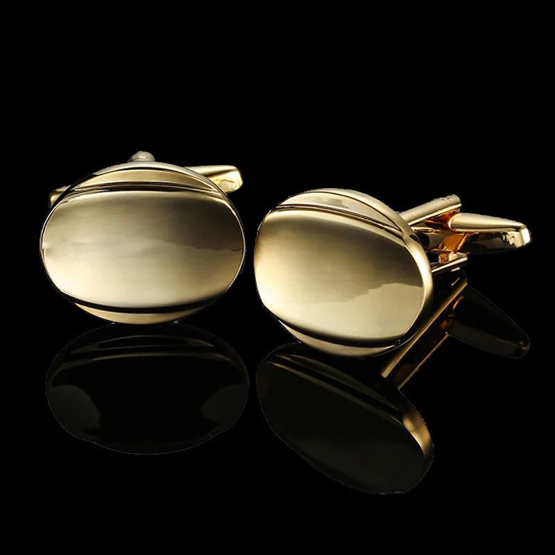 Summer new high quality brass plated 18K Gold luxury gold Cufflinks classic style fashion men's French shirt cufflink man gift - Luzilly Bridal & Apparel