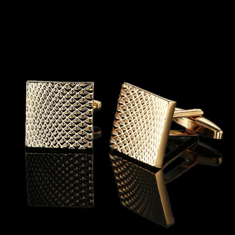 Summer new high quality brass plated 18K Gold luxury gold Cufflinks classic style fashion men's French shirt cufflink man gift - Luzilly Bridal & Apparel