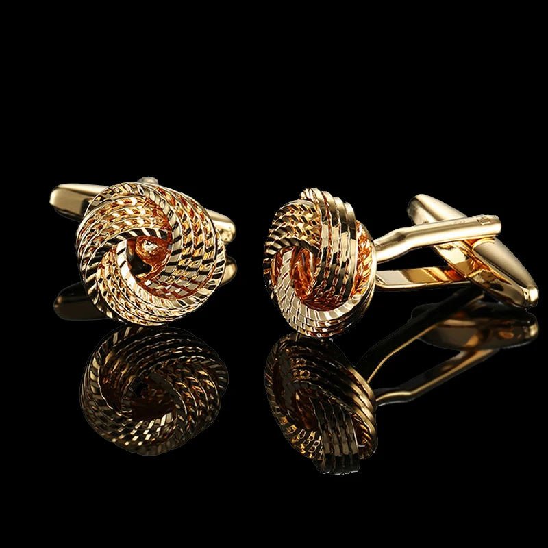 Summer new high quality brass plated 18K Gold luxury gold Cufflinks classic style fashion men's French shirt cufflink man gift - Luzilly Bridal & Apparel