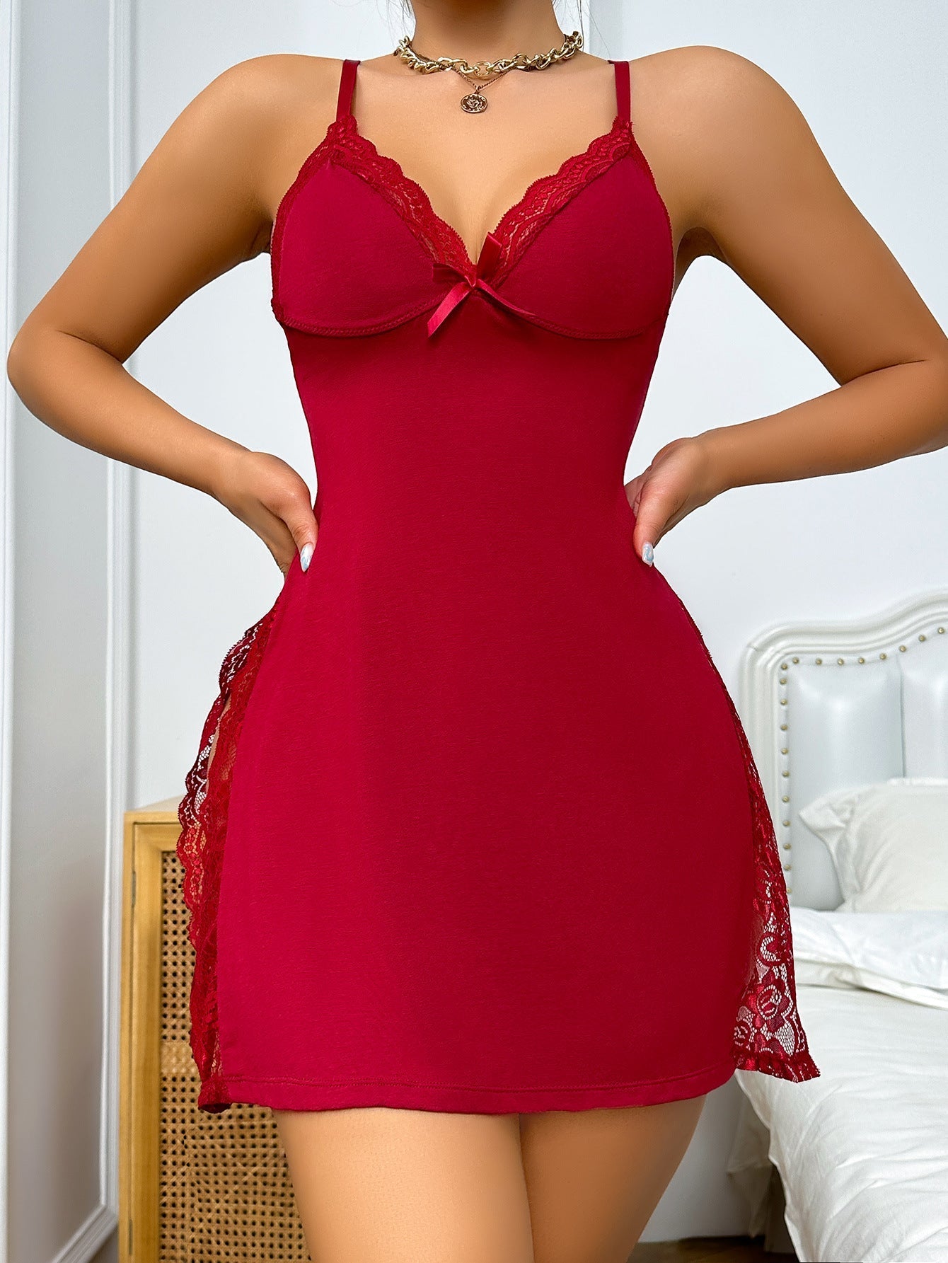 Summer Sexy Sling Midi Dress Sexy Lingerie Women Seductive Home Wear - Luzilly Bridal & Apparel