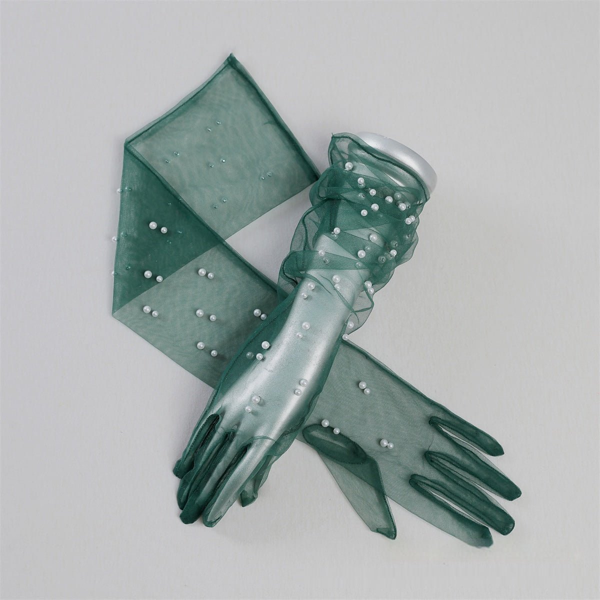 Summer Thin Bridal Pearl Mesh Gloves - Luzilly Bridal & Apparel