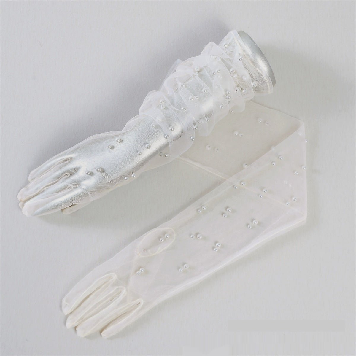 Summer Thin Bridal Pearl Mesh Gloves - Luzilly Bridal & Apparel