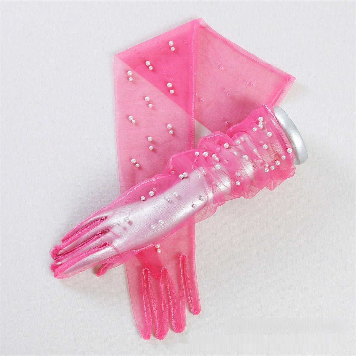Summer Thin Bridal Pearl Mesh Gloves - Luzilly Bridal & Apparel