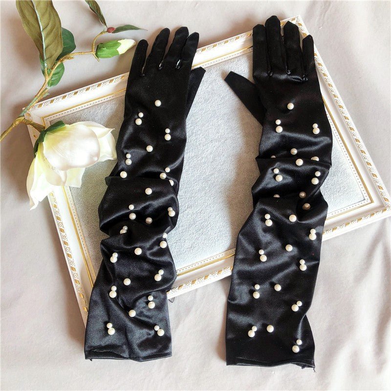Summer Thin Bridal Pearl Mesh Gloves - Luzilly Bridal & Apparel