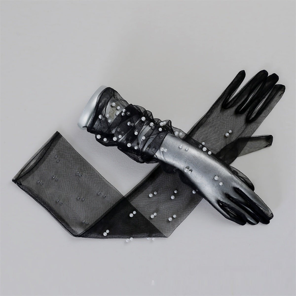 Summer Thin Bridal Pearl Mesh Gloves - Luzilly Bridal & Apparel