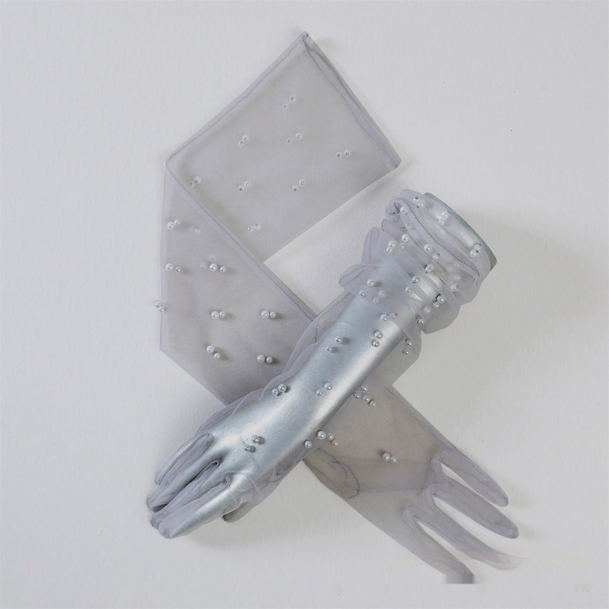 Summer Thin Bridal Pearl Mesh Gloves - Luzilly Bridal & Apparel