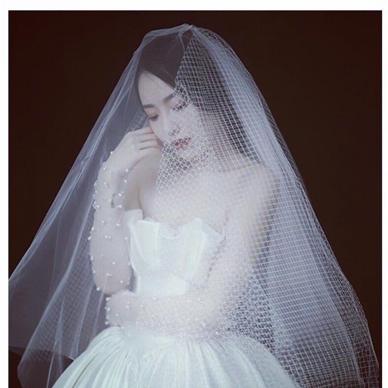 Summer Thin Bridal Pearl Mesh Gloves - Luzilly Bridal & Apparel