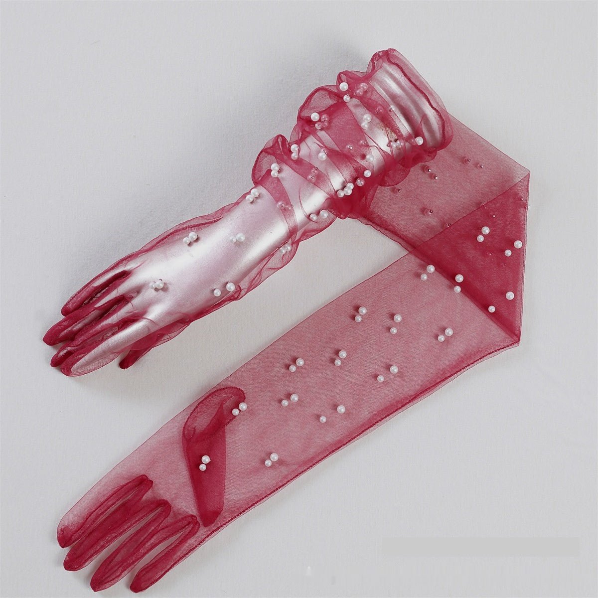 Summer Thin Bridal Pearl Mesh Gloves - Luzilly Bridal & Apparel