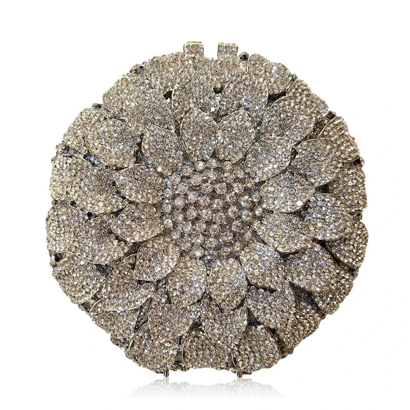 Sunflower Crystal Round Clutch - Luzilly Bridal & Apparel