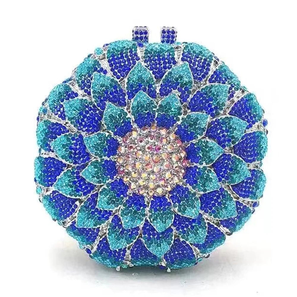 Sunflower Crystal Round Clutch - Luzilly Bridal & Apparel