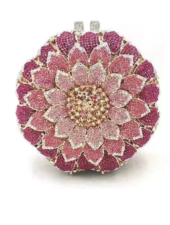 Sunflower Crystal Round Clutch - Luzilly Bridal & Apparel