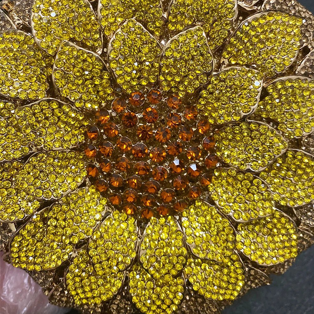 Sunflower Crystal Round Clutch - Luzilly Bridal & Apparel