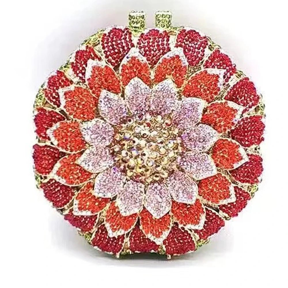 Sunflower Crystal Round Clutch - Luzilly Bridal & Apparel