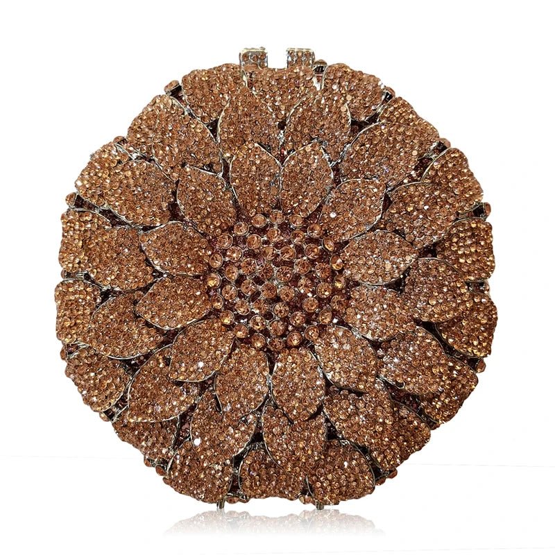Sunflower Crystal Round Clutch - Luzilly Bridal & Apparel