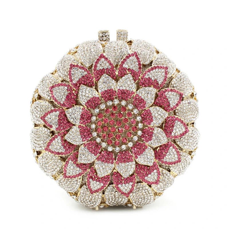Sunflower Crystal Round Clutch - Luzilly Bridal & Apparel