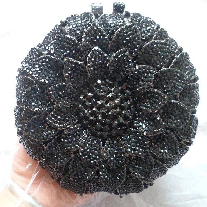 Sunflower Crystal Round Clutch - Luzilly Bridal & Apparel