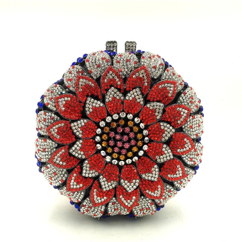 Sunflower Crystal Round Clutch - Luzilly Bridal & Apparel