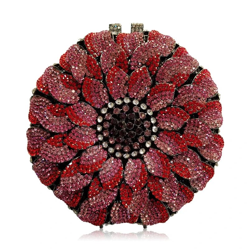 Sunflower Crystal Round Clutch - Luzilly Bridal & Apparel