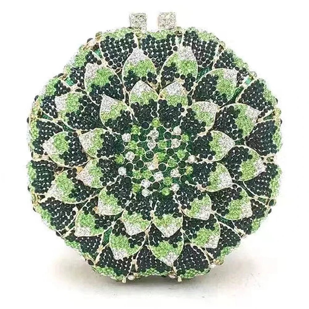 Sunflower Crystal Round Clutch - Luzilly Bridal & Apparel