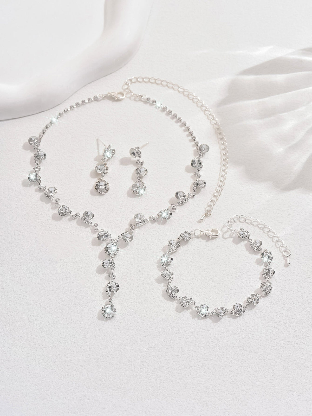 Sunflower Rhinestone & Pearl Three-Piece Set - Luzilly Bridal & Apparel