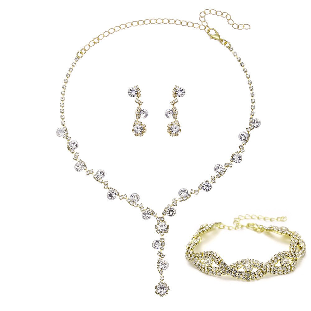 Sunflower Rhinestone & Pearl Three-Piece Set - Luzilly Bridal & Apparel