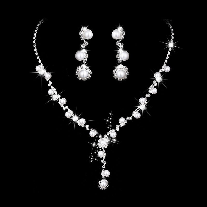 Sunflower Rhinestone & Pearl Three-Piece Set - Luzilly Bridal & Apparel