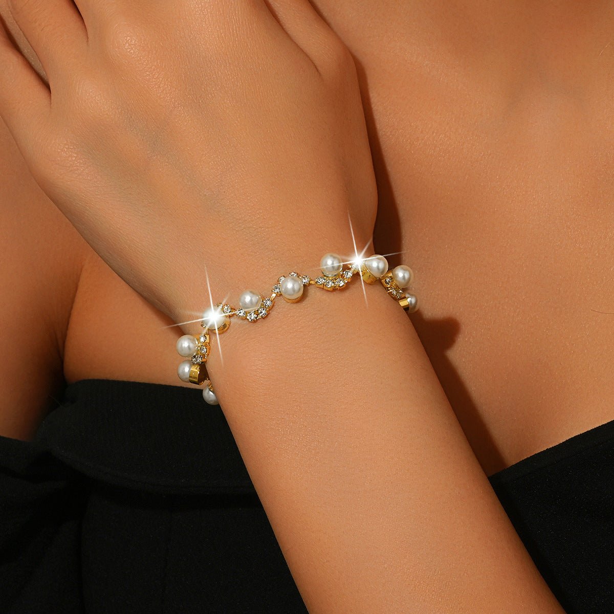 Sunflower Rhinestone & Pearl Three-Piece Set - Luzilly Bridal & Apparel
