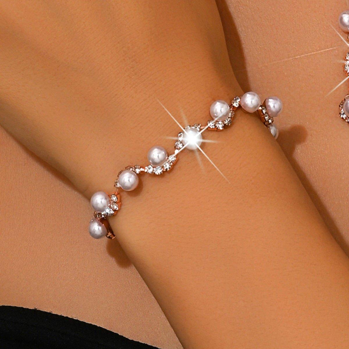 Sunflower Rhinestone & Pearl Three-Piece Set - Luzilly Bridal & Apparel