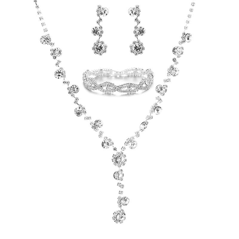 Sunflower Rhinestone & Pearl Three-Piece Set - Luzilly Bridal & Apparel