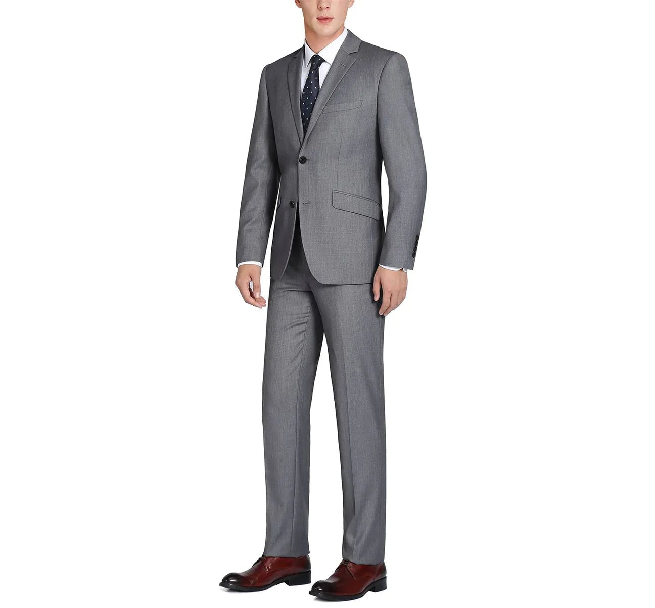 Super 140's Slim-Fit Wool Two-Piece Suit - Luzilly Bridal & Apparel
