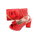 Super Heels Peep Toe Ladies Shoes with Bag Set - Luzilly Bridal & Apparel