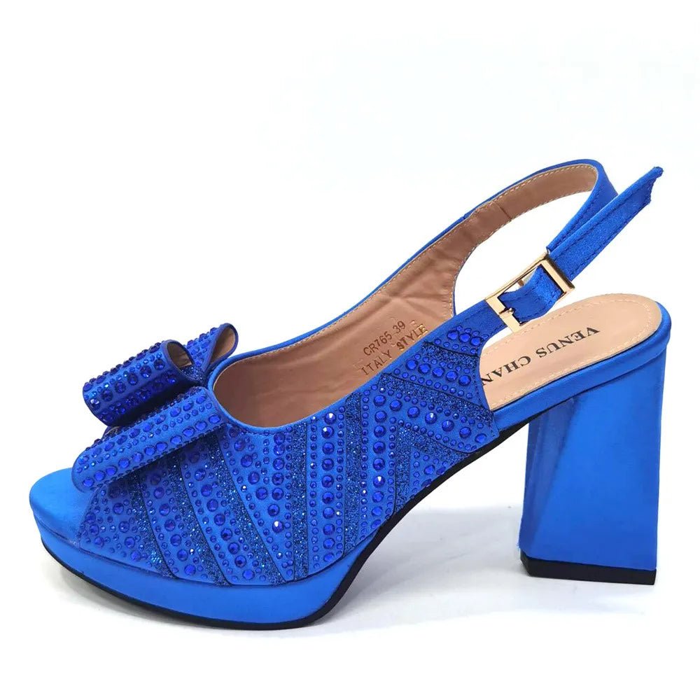 Super Heels Peep Toe Ladies Shoes with Bag Set - Luzilly Bridal & Apparel