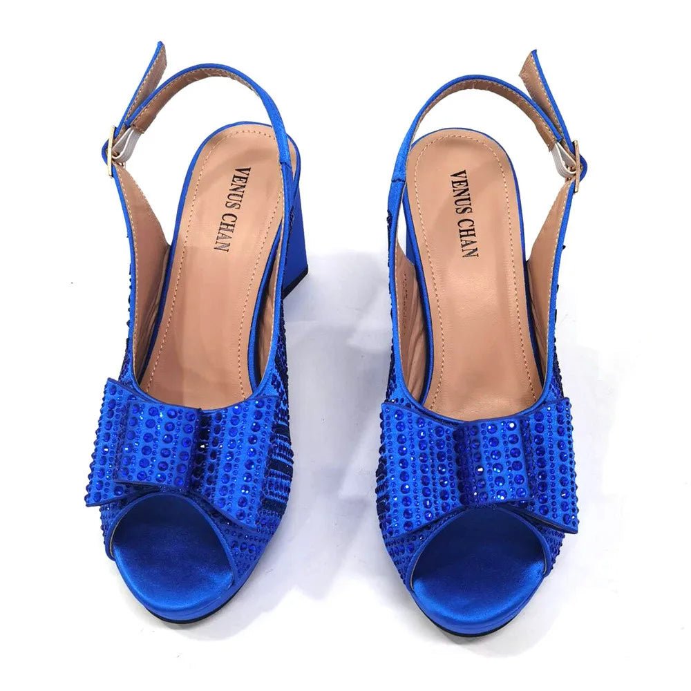 Super Heels Peep Toe Ladies Shoes with Bag Set - Luzilly Bridal & Apparel