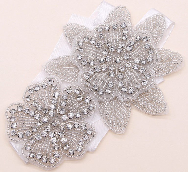 Sweet princess bridal headgear handmade crystal inlaid rhinestone flower cloth headband hair ornament - Luzilly Bridal & Apparel