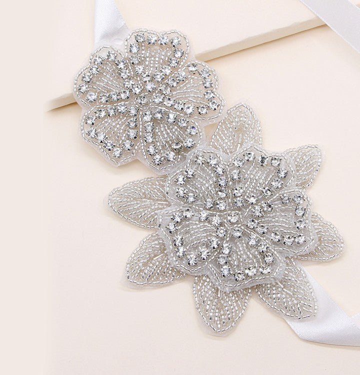 Sweet princess bridal headgear handmade crystal inlaid rhinestone flower cloth headband hair ornament - Luzilly Bridal & Apparel