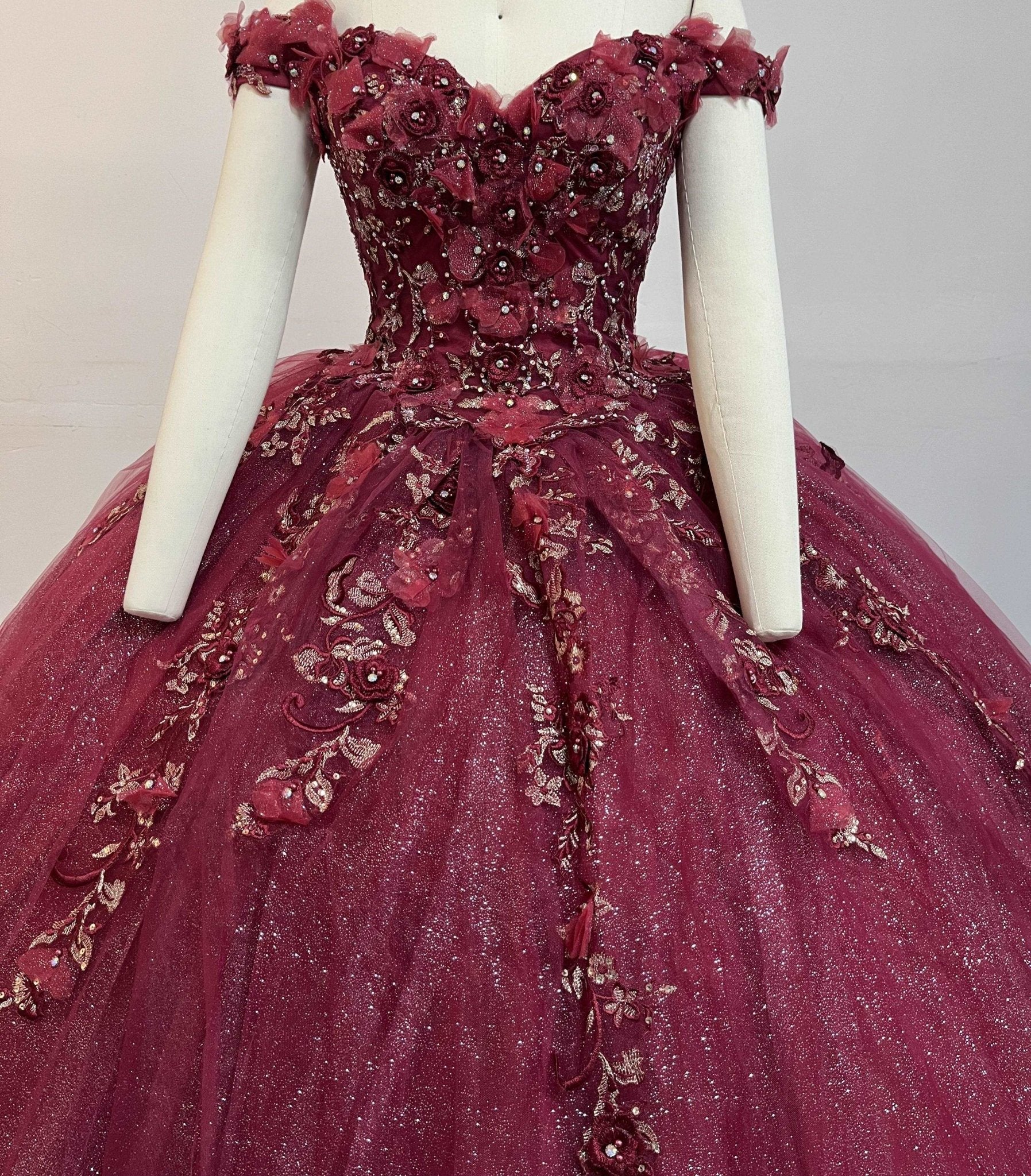 Sweetheart 3D Floral Corset Quinceañera Ball Gown - Luzilly Bridal & Apparel