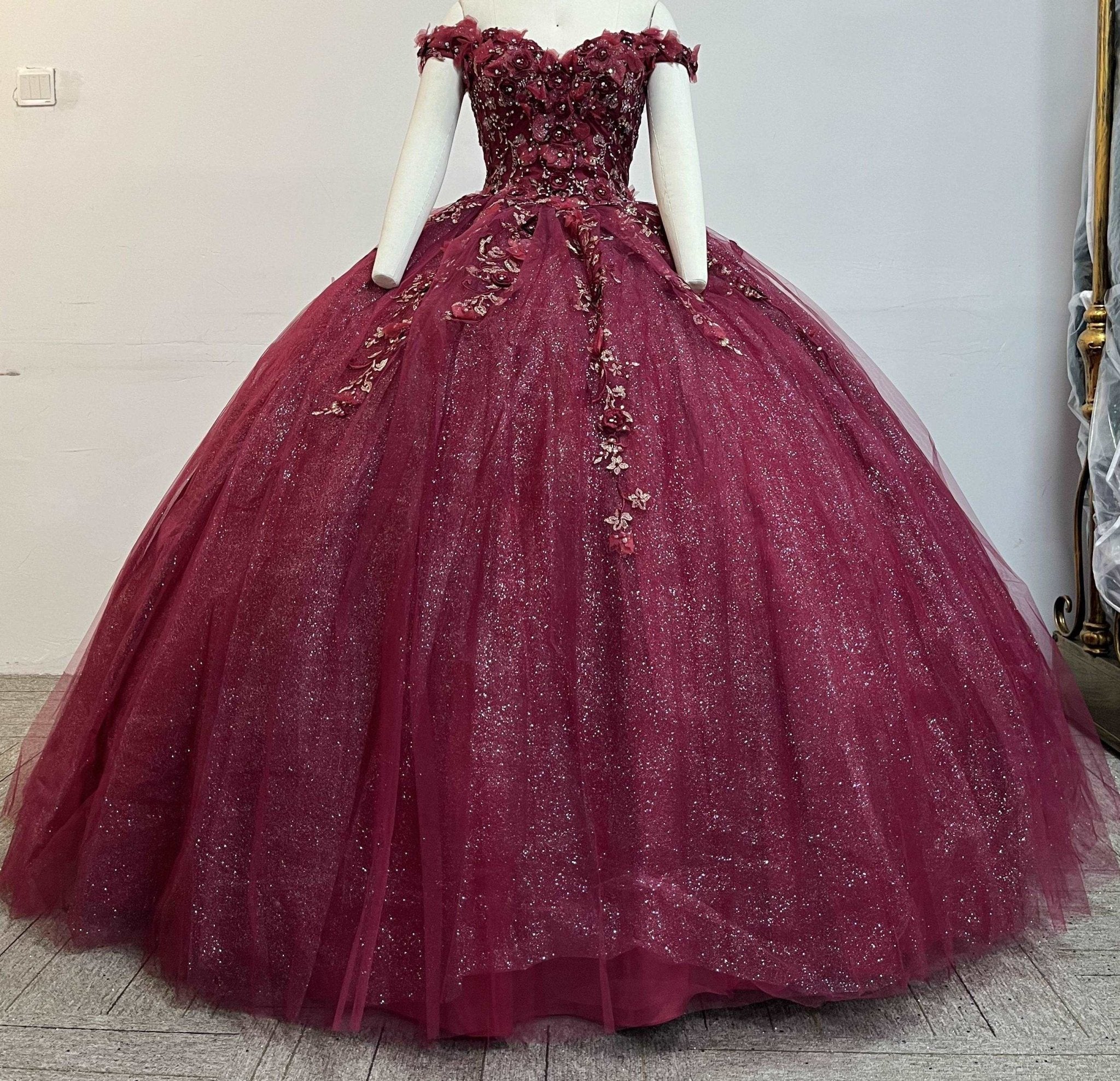 Sweetheart 3D Floral Corset Quinceañera Ball Gown - Luzilly Bridal & Apparel