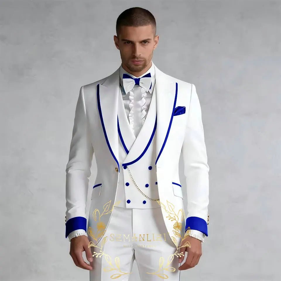 Tailored Slim-Fit Three-Piece Groom Tuxedo - Luzilly Bridal & Apparel