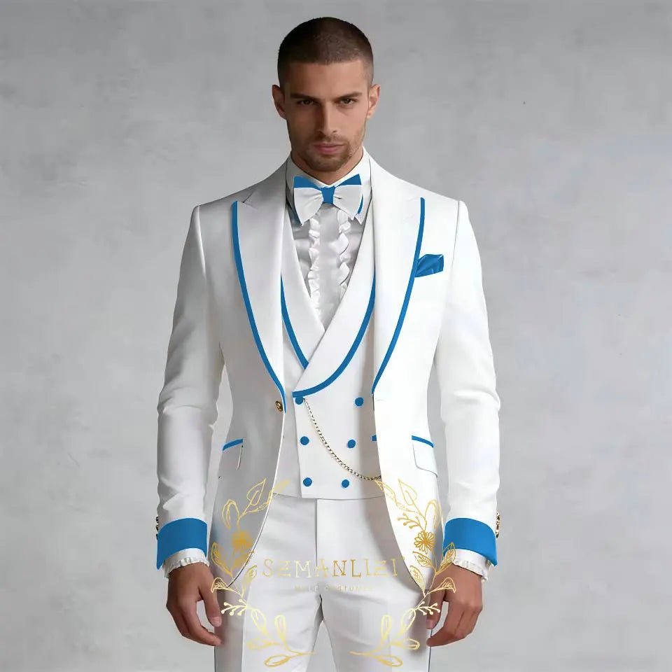 Tailored Slim-Fit Three-Piece Groom Tuxedo - Luzilly Bridal & Apparel